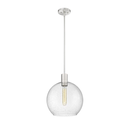Z-Lite Margo 1 Light Pendant, Brushed Nickel And Clear Seedy 7501P14-BN